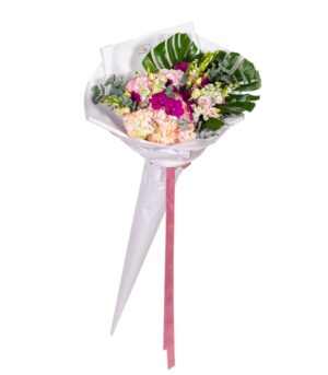 Buchet Gigant Alb și Roz - Wonderful in White