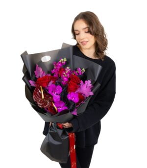 Buchet Mov cu Rosu - Autumn Fantasy - imagine 2