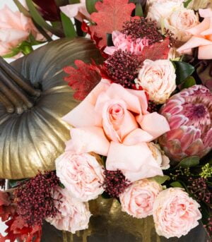 Aranjament floral in dovleac boho - imagine 3